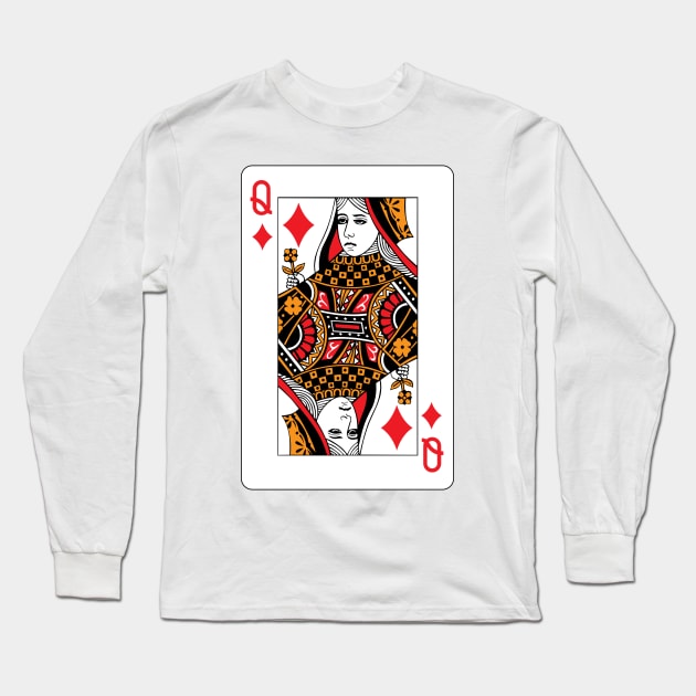 Queen of Diamonds Long Sleeve T-Shirt by rheyes